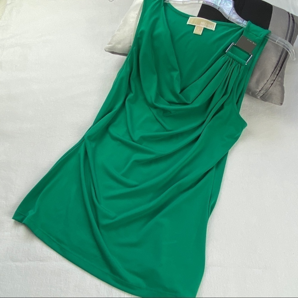Michael Kors Cowl Neck Top Emerald Green Size S - Picture 5 of 8